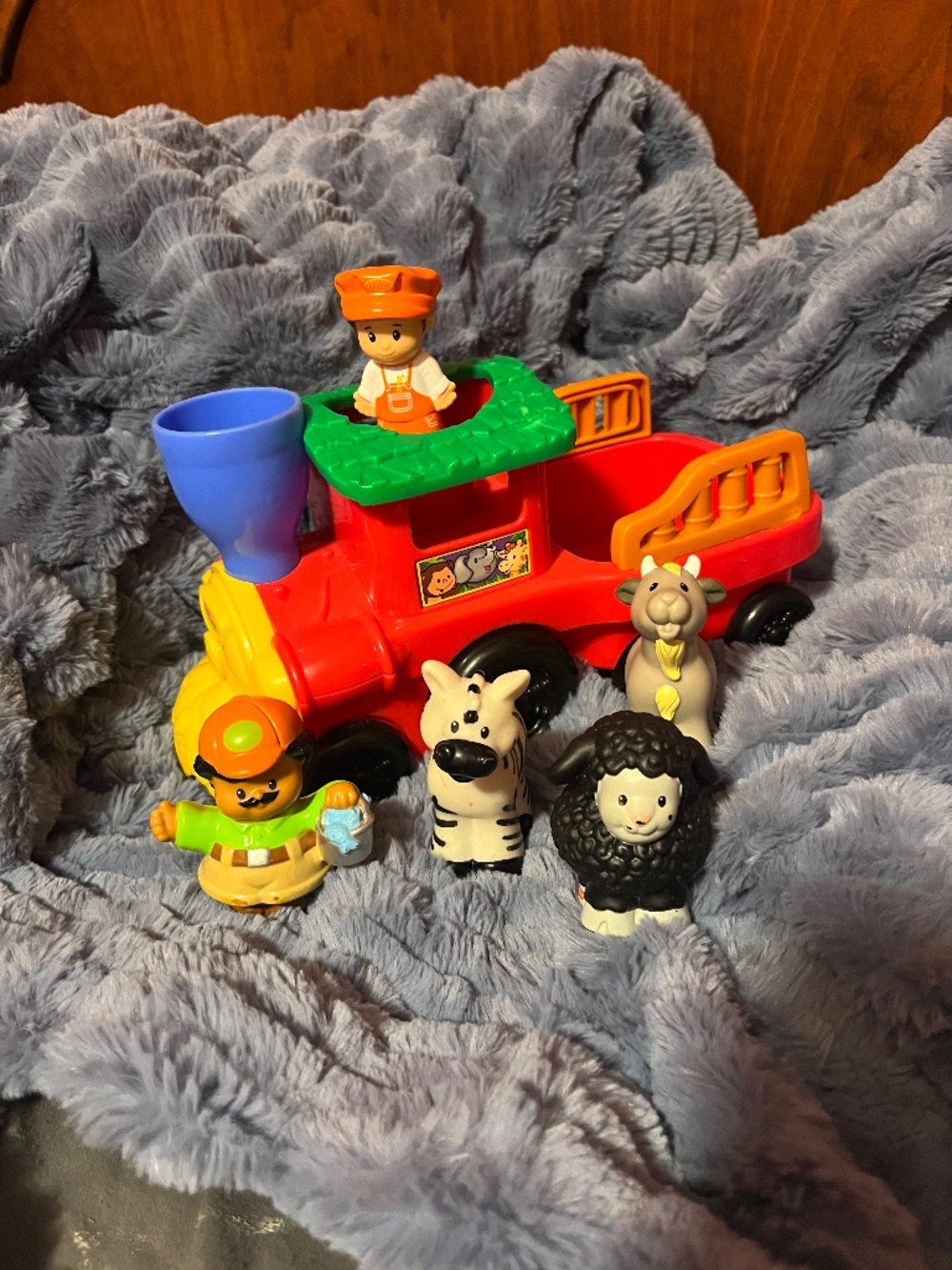 Little people red zoo train